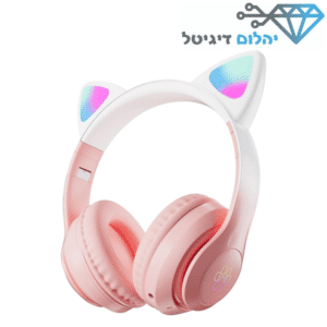 אוזניות בלוטוס בעיצוב אוזני חתול מוארות